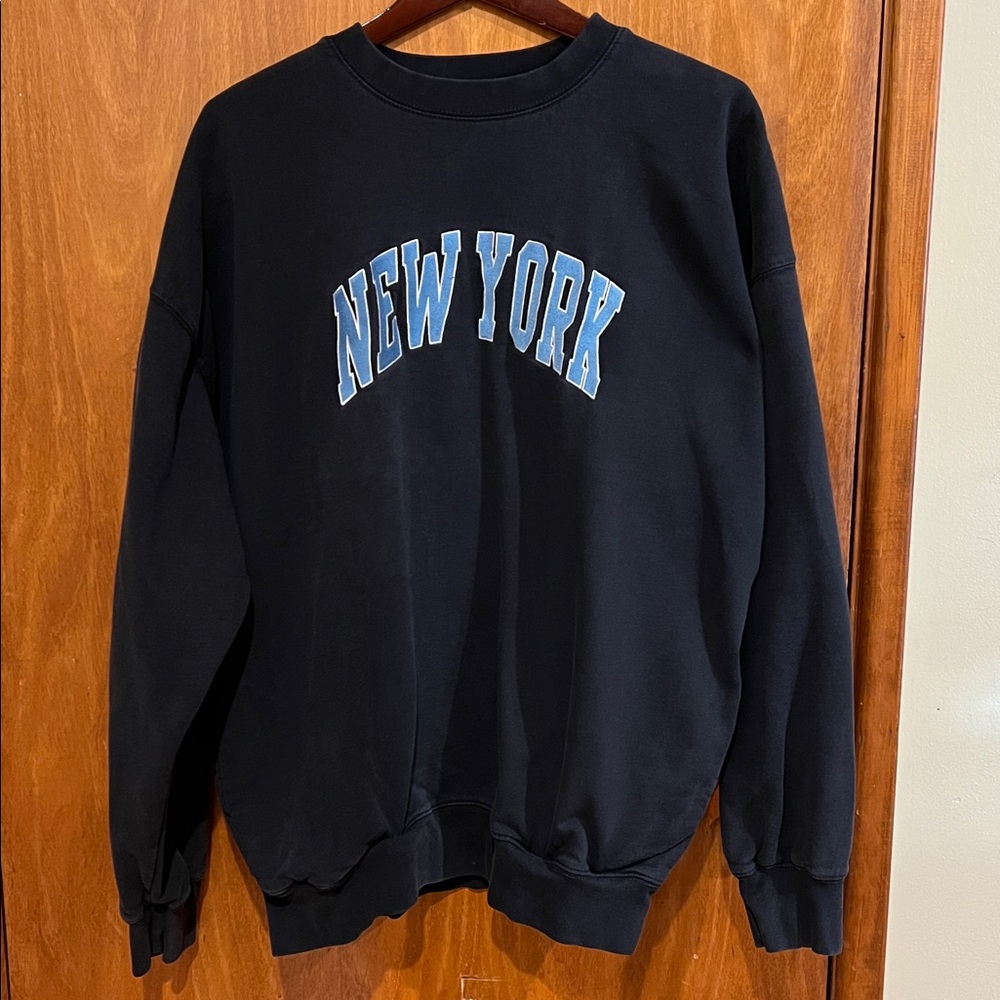 Brandy Melville Navy Blue New York Crewneck Sweater